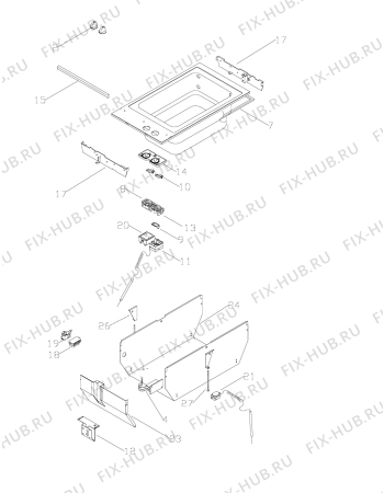 Взрыв-схема плиты (духовки) Husqvarna Electrolux QC954X - Схема узла H30 Hob  B